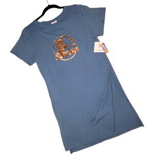 LuLaRoe Carol Promo Tee Small Blue Rose-Gold Unicorn Foil Metallic Supply Tunic
